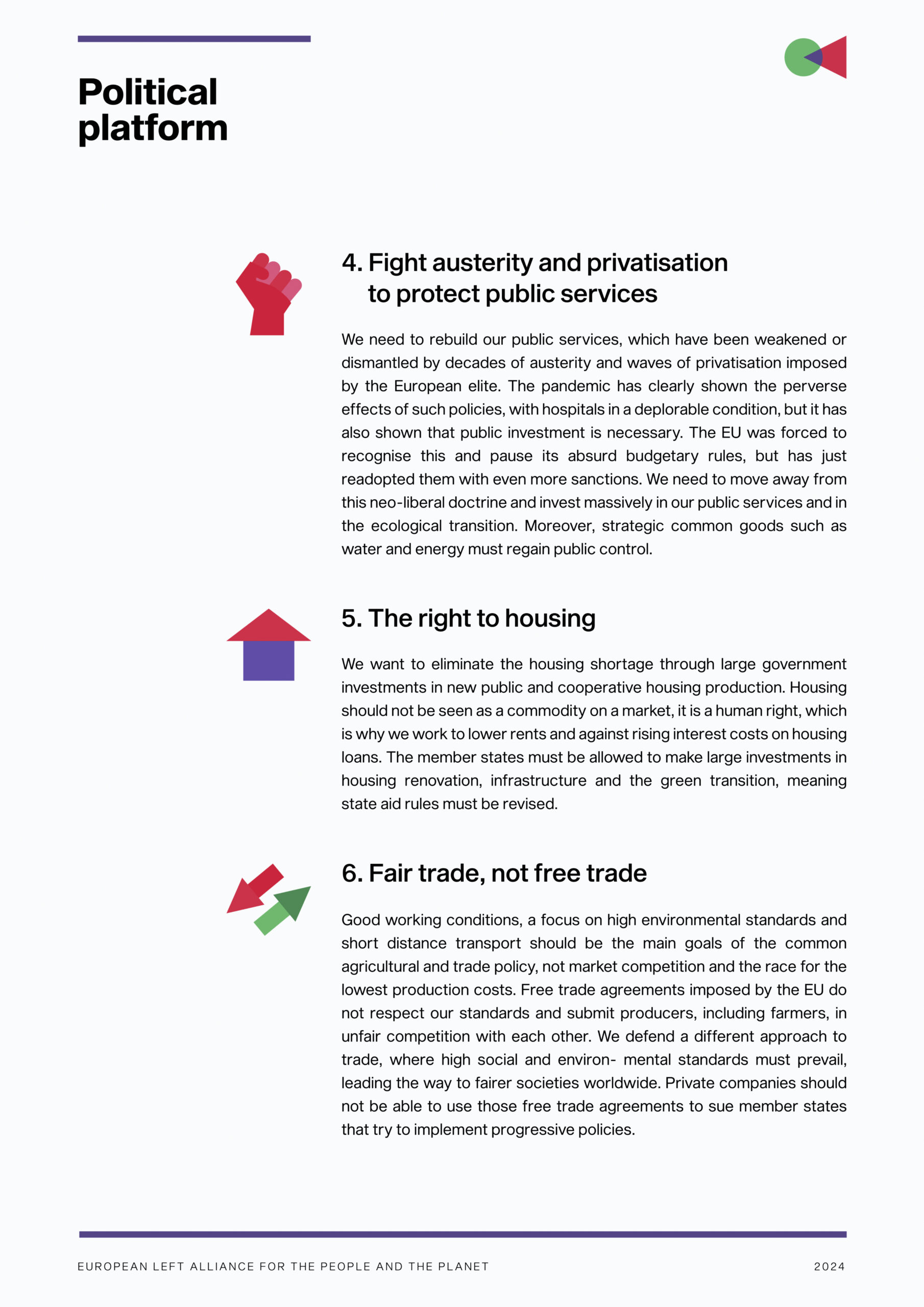 Austerity, Public services, housing, and Fair trade